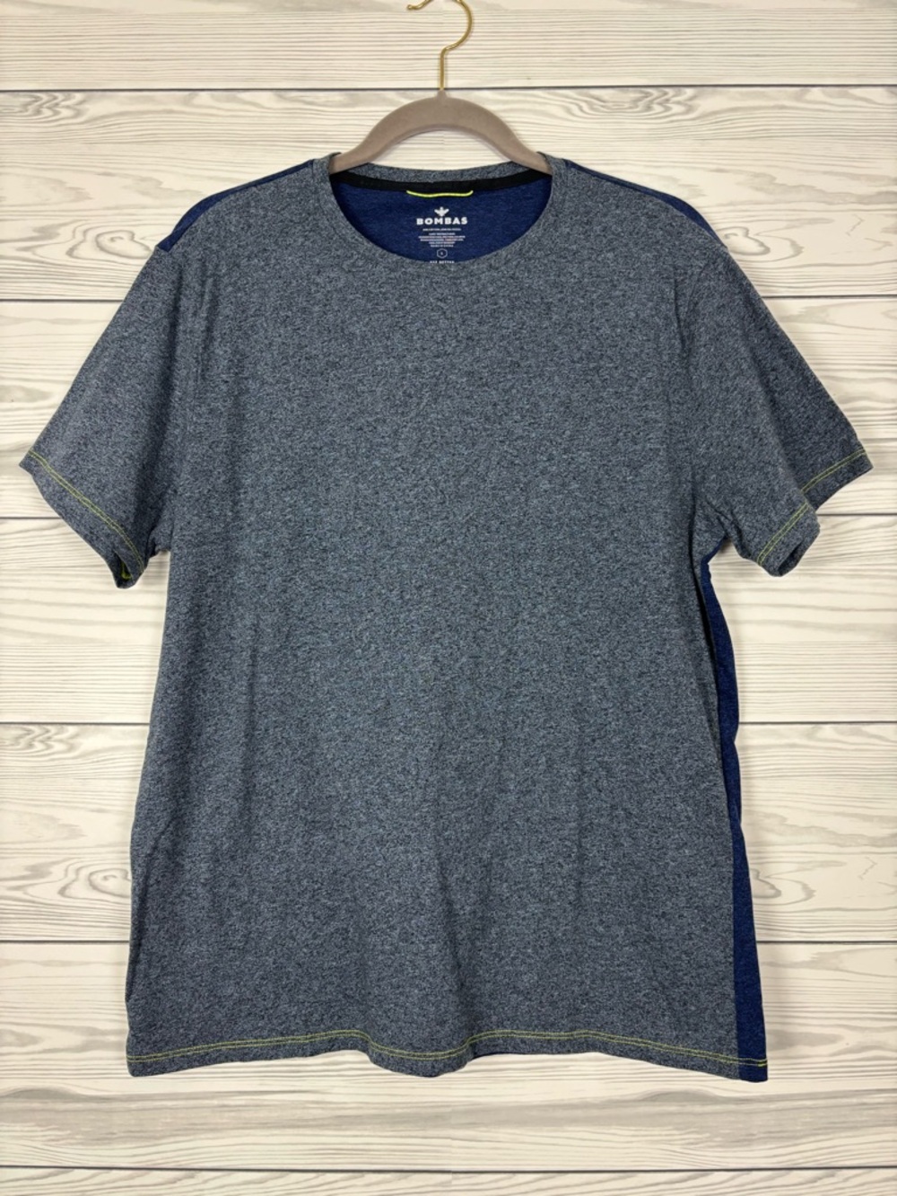 Bombas Men’s Short Sleeve Blue Colorblock T-Shirt Size Large